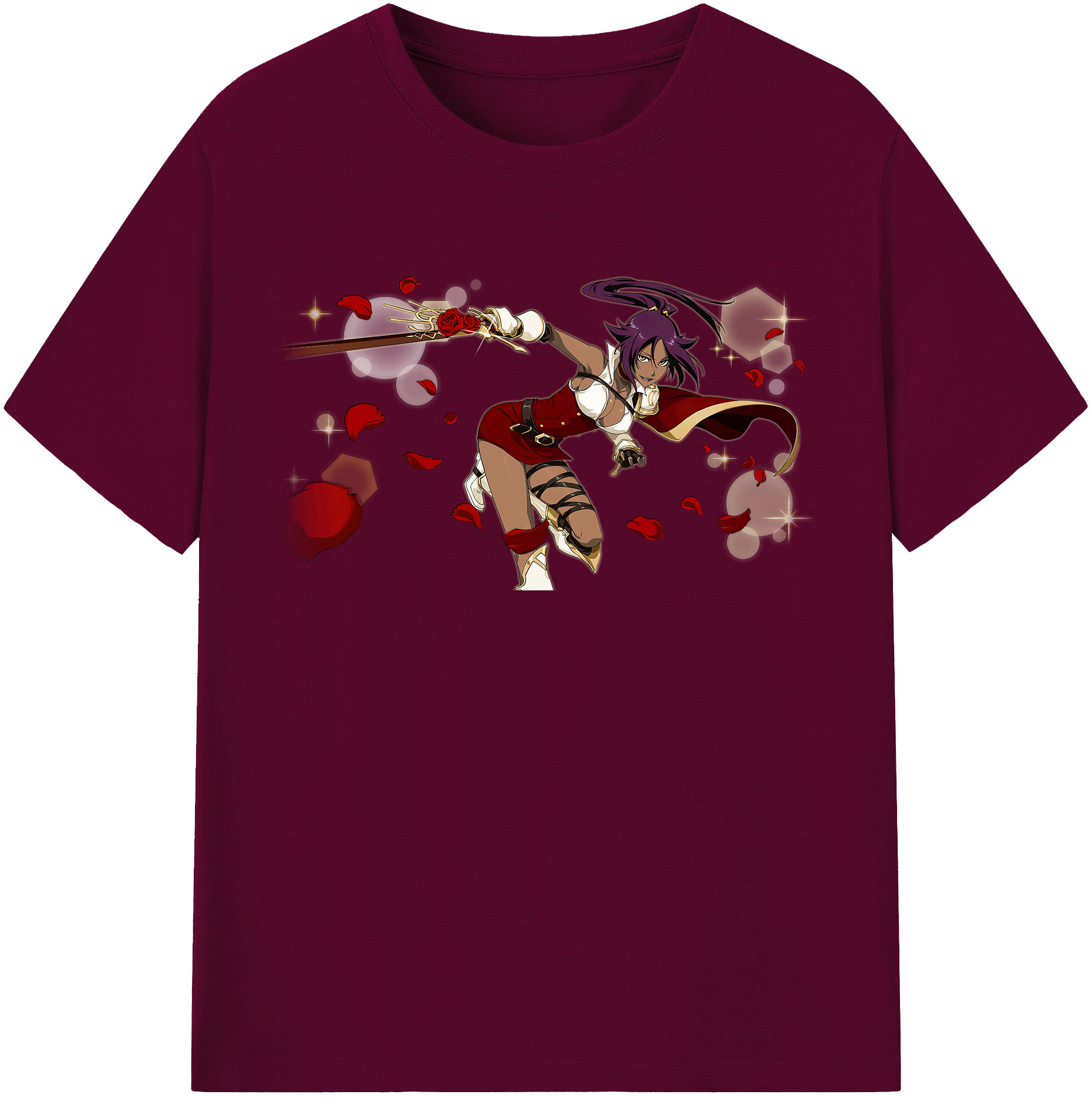 （画像用） ブリーチ 四楓院 夜一（しほういん よるいち） BLEACH Shihouin Yoruichi レディースカジュアルプリントTシャツ（綿100％）